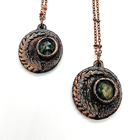 Faceted Moss Agate Fern Necklace