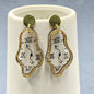 Time Flies Geometric Acrylic melting Clock Dangle Earrings