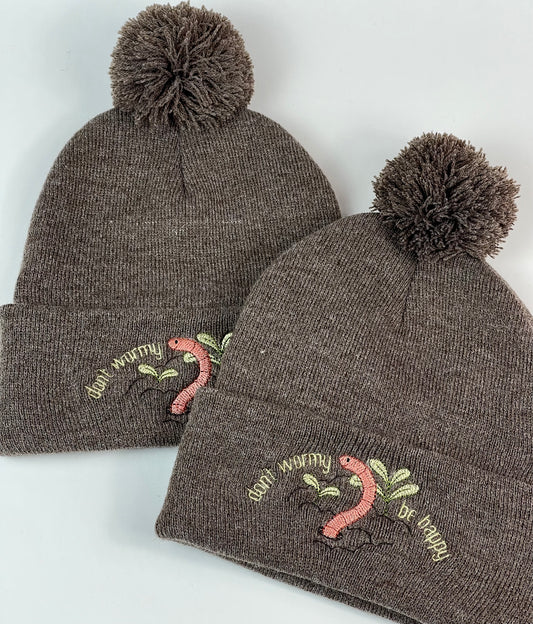 Don't Wormy Be Happy hats