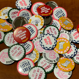 Retro style silly pins