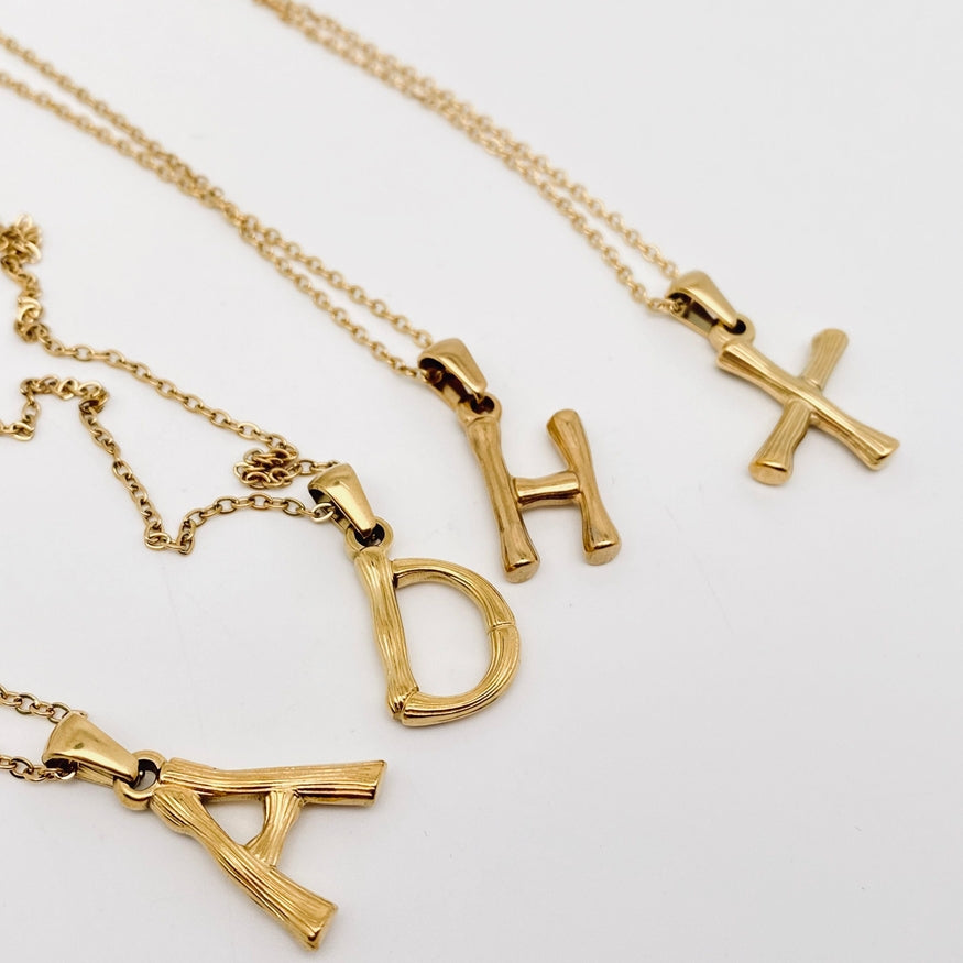 Alphabet necklace gold plated