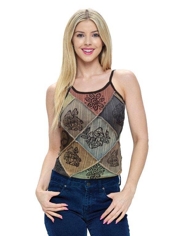 Patchwork Art Printed Tank Top