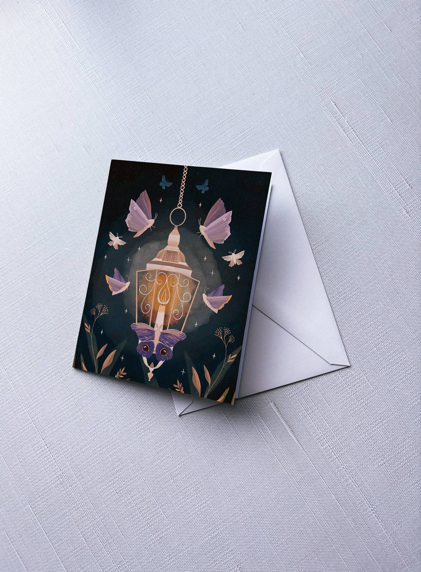 Greeting Card: Moth Lantern; A2 folded, blank