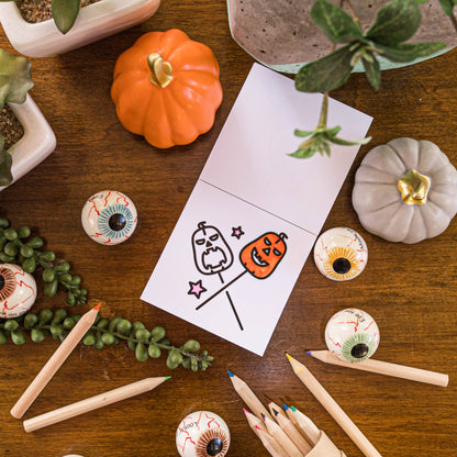 50 Pages Halloween Spooky-theme Mini Coloring Book