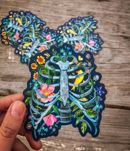 Rib Cage - Matte Sticker - Katie Daisy