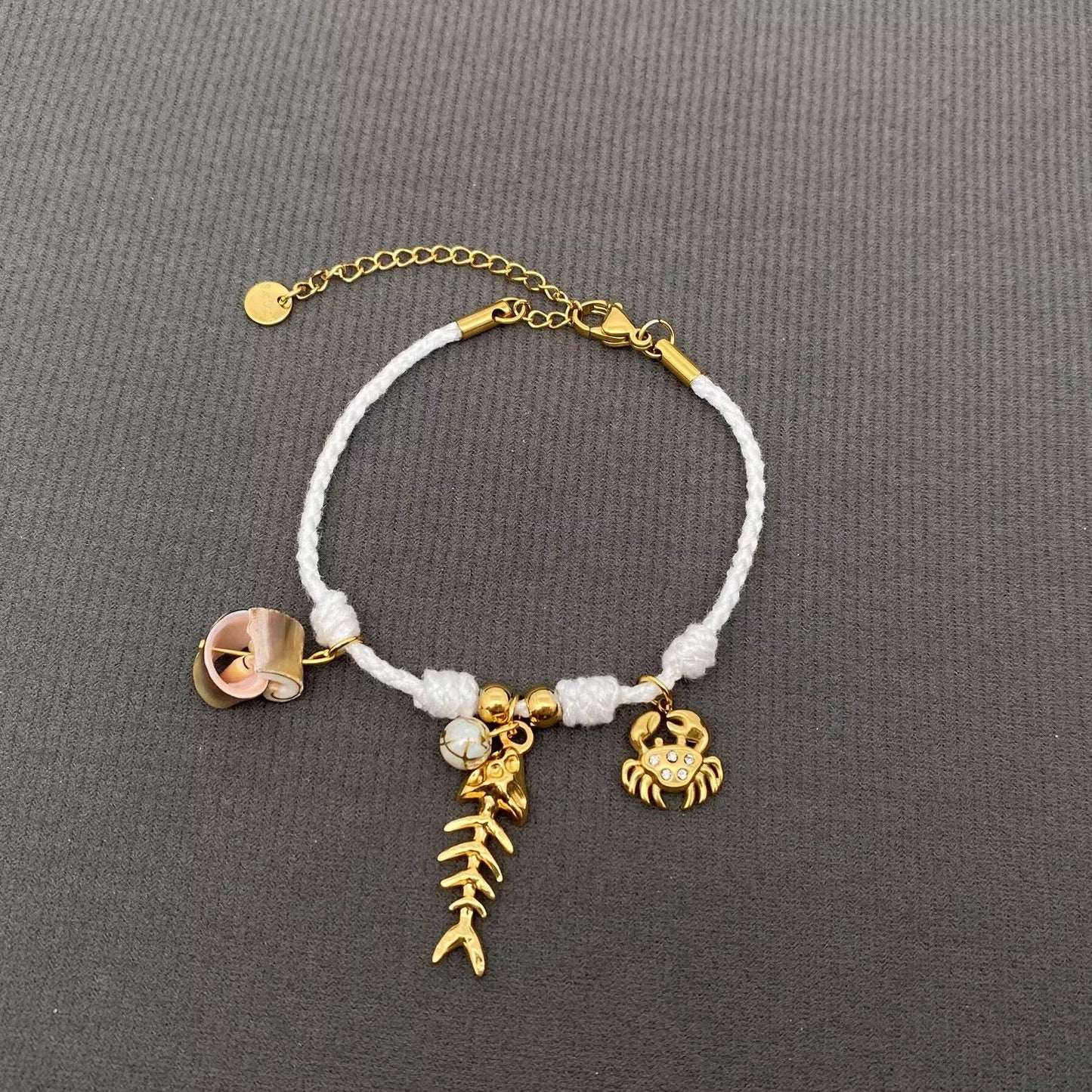18K Gold Plated Summer Style Charm Rope Bracelet