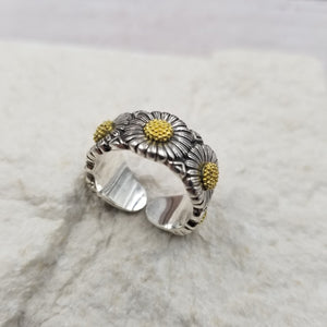 Daisy ring sterling silver