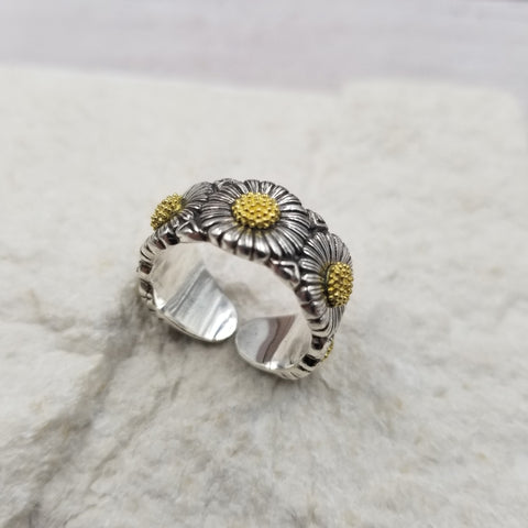 Daisy ring sterling silver