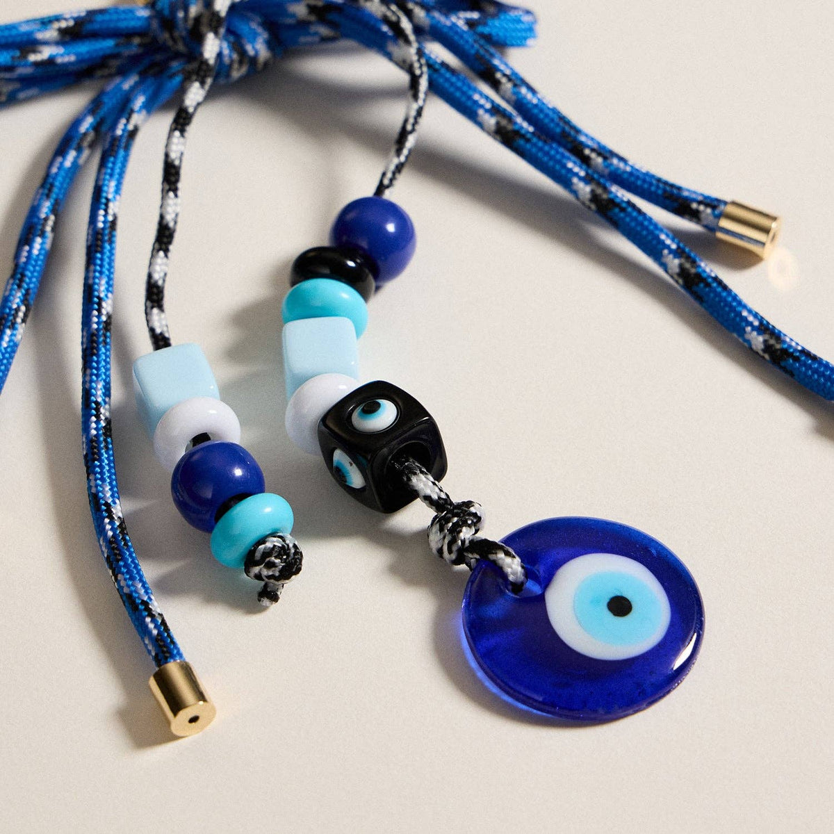 Elegant Beaded Keychain | Blue Evil Eye Charm