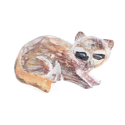 Rustic Mini Hand-Carved Racoon Figurine - 1-1/2" x 1"