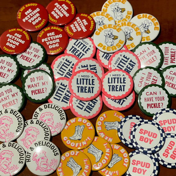 Retro style silly pins