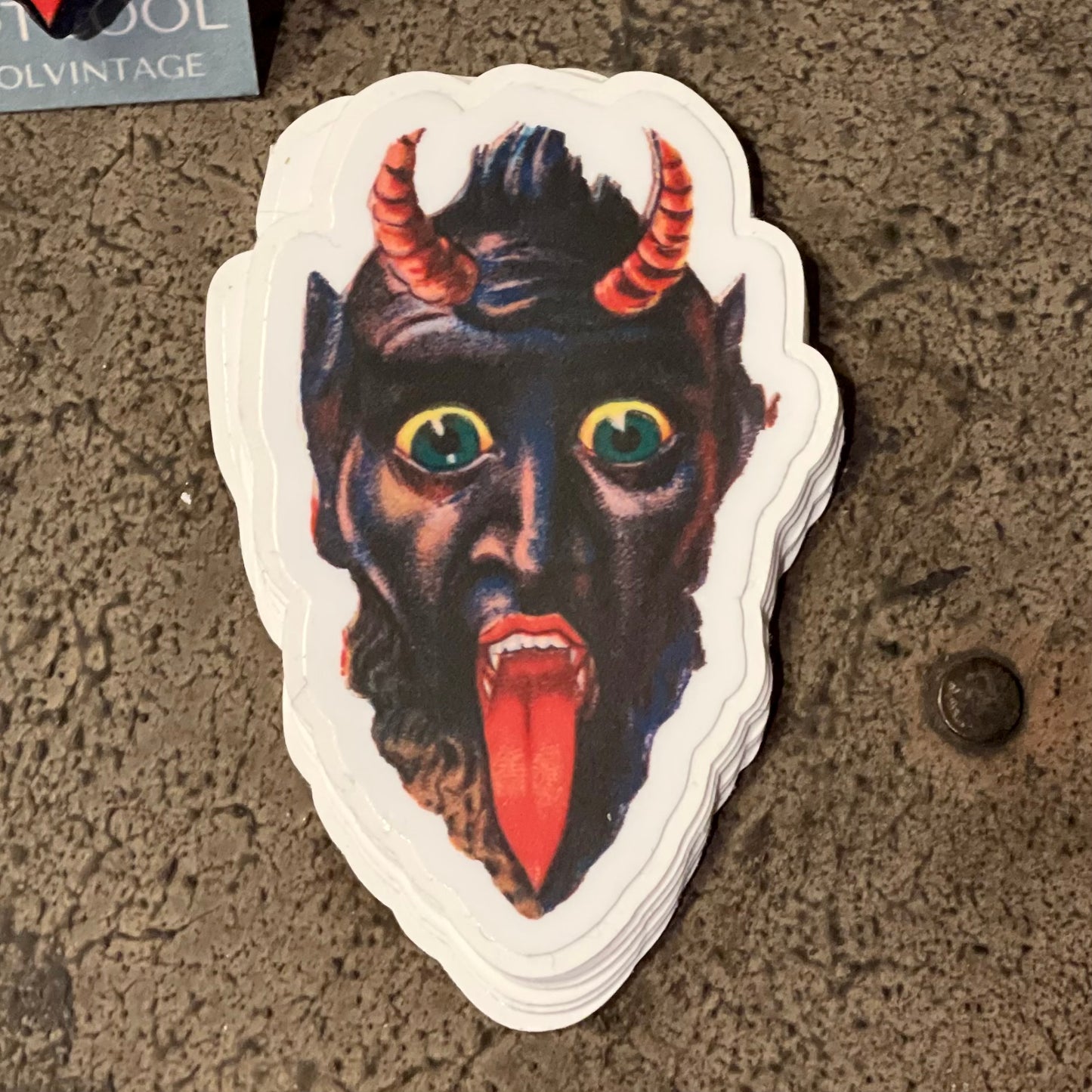 Krampus face vinyl sticker