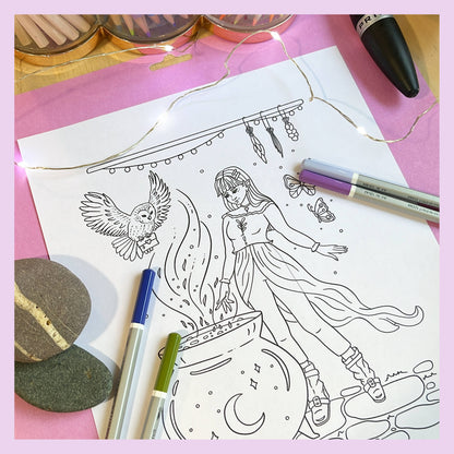 Whimsical Witches Coloring Book