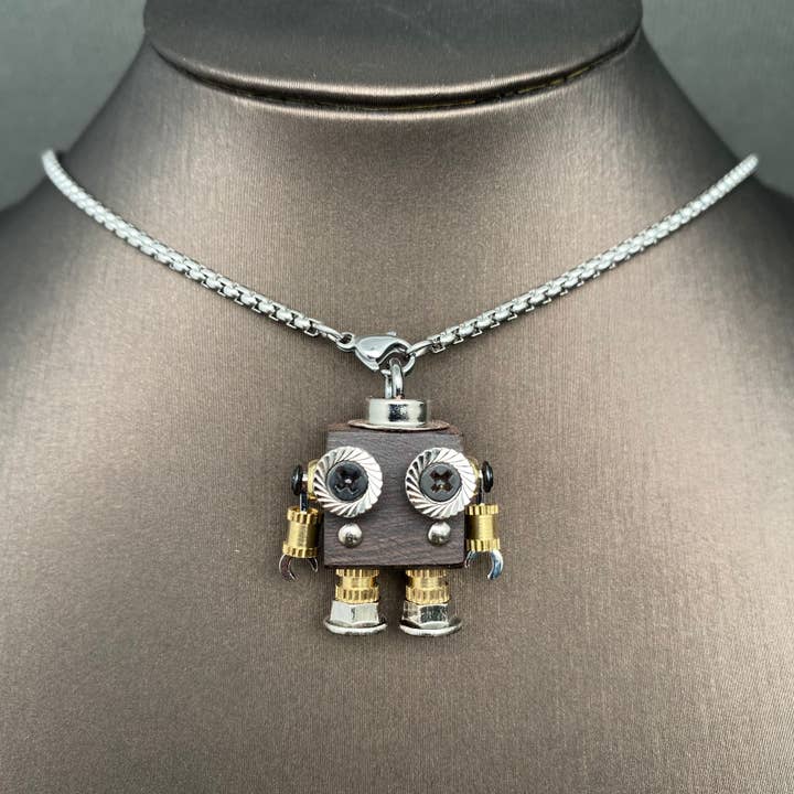 Steampunk Robot pendant necklaces