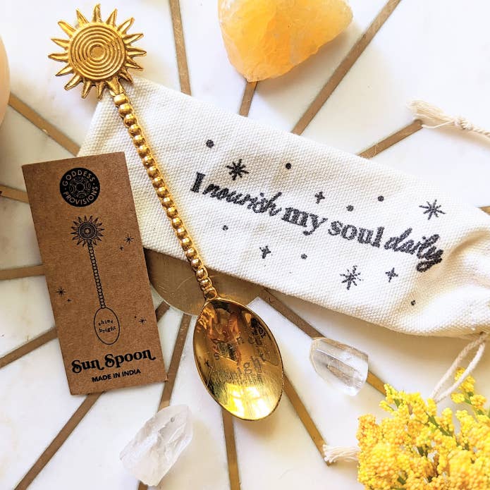 Shine Bright brass sun tea spoon