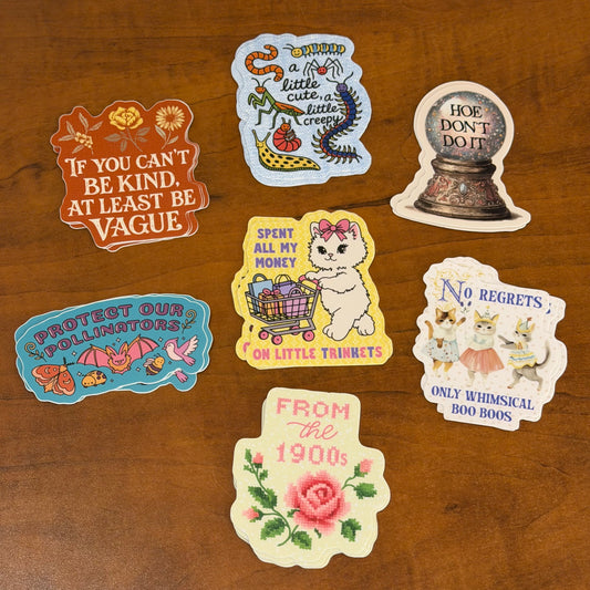 novelty Vinyl Stickers - juju and moxie