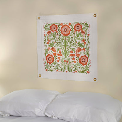 Poppies Folk Art Wall Banner