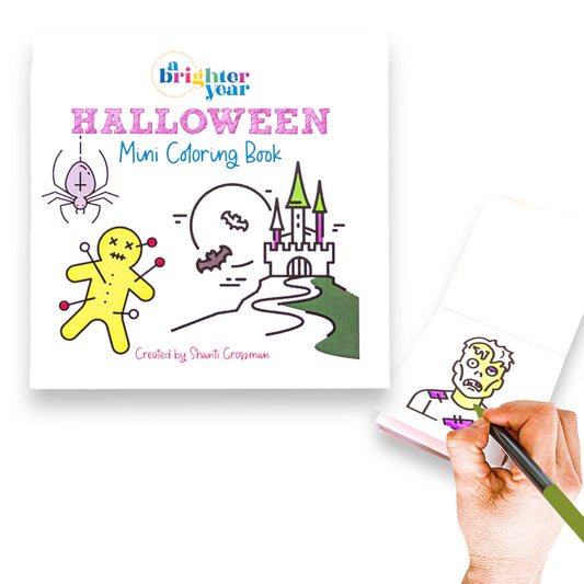 50 Pages Halloween Spooky-theme Mini Coloring Book