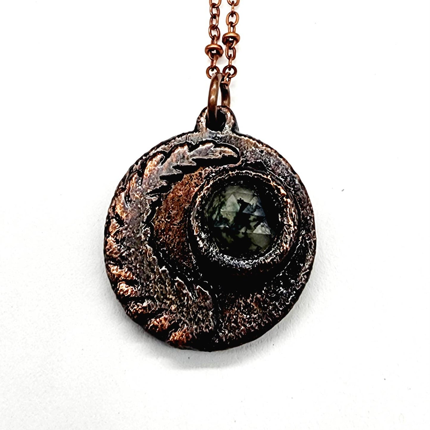 Faceted Moss Agate Fern Necklace