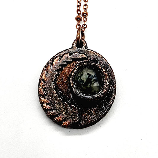 Faceted Moss Agate Fern Necklace
