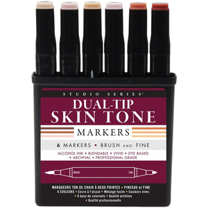 Alcohol markers - dual-tip skin-tone 6 pack