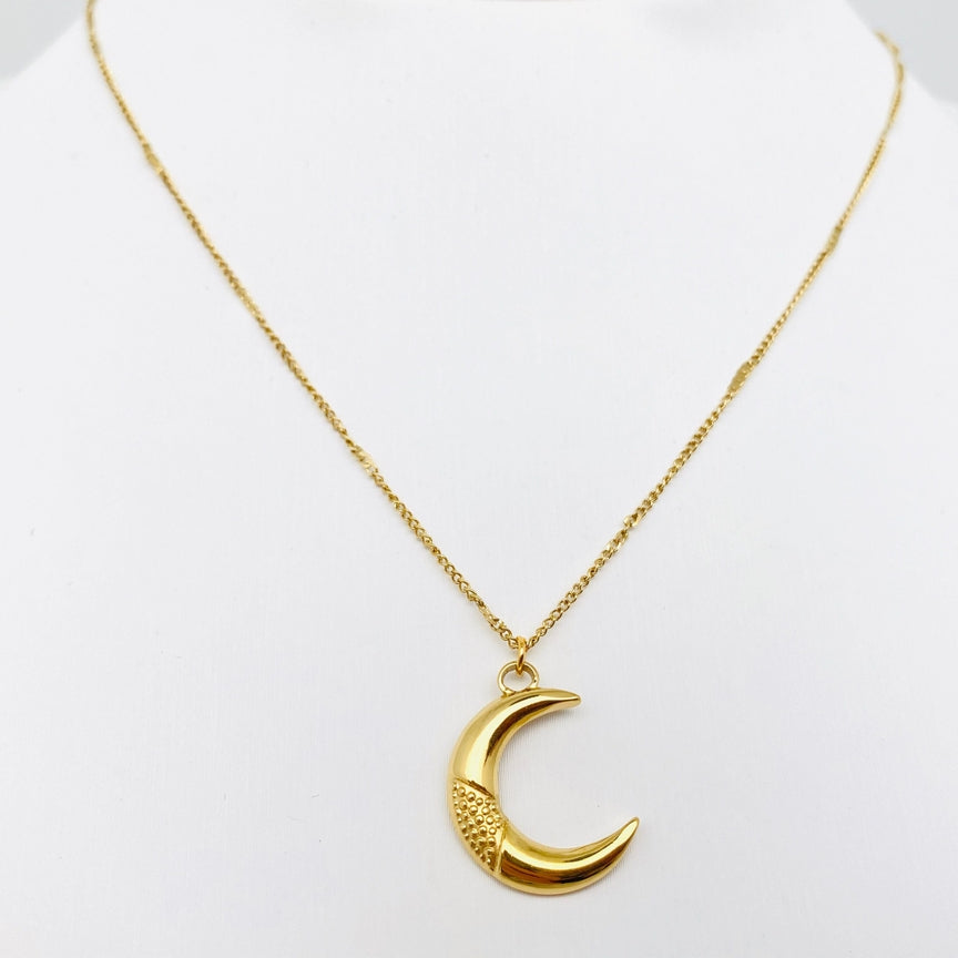 small gold plated crescent moon necklace