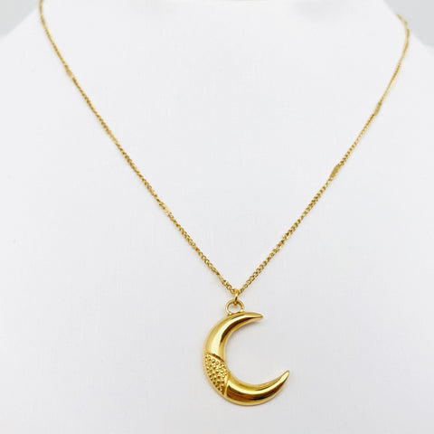 small gold plated crescent moon necklace