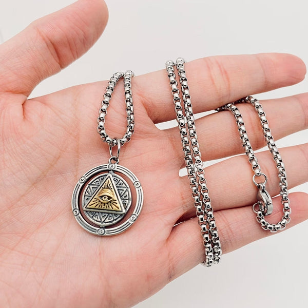 Horus Eye of God spinner Pendant Necklace