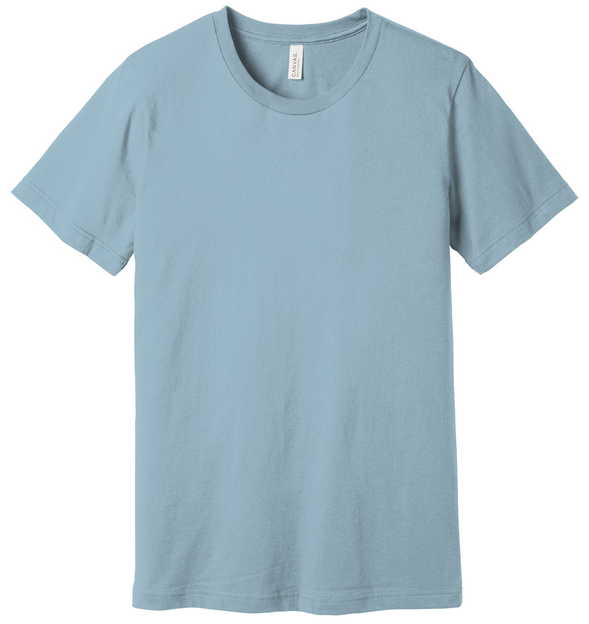 Plain light blue t-shirt on a white background
