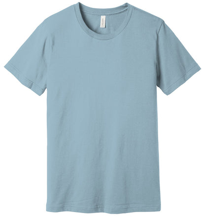 Plain light blue t-shirt on a white background