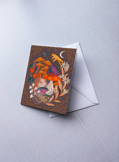 Greeting Card: Toads and Toadstools; A2 folded, blank
