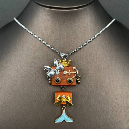 Steampunk Robot pendant necklaces
