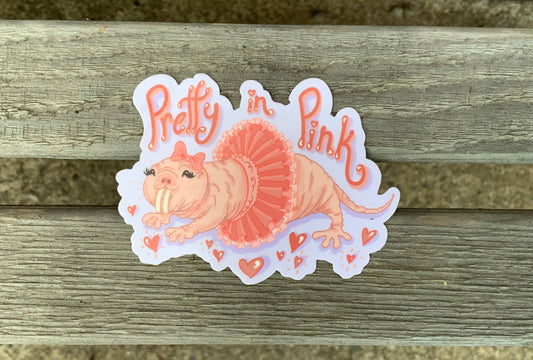 Naked Mole Rat sticker - Pretty in Pink cute ballerina tutu