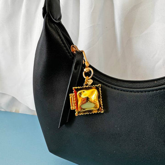 Ravioli locket keychain