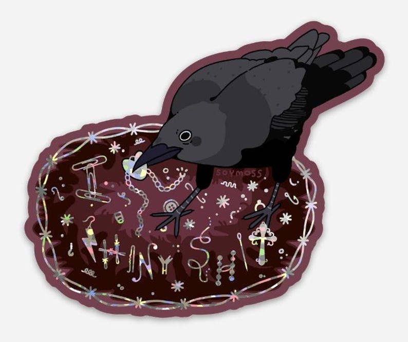 I Love Shiny Sh*t Crow Glitter Sticker