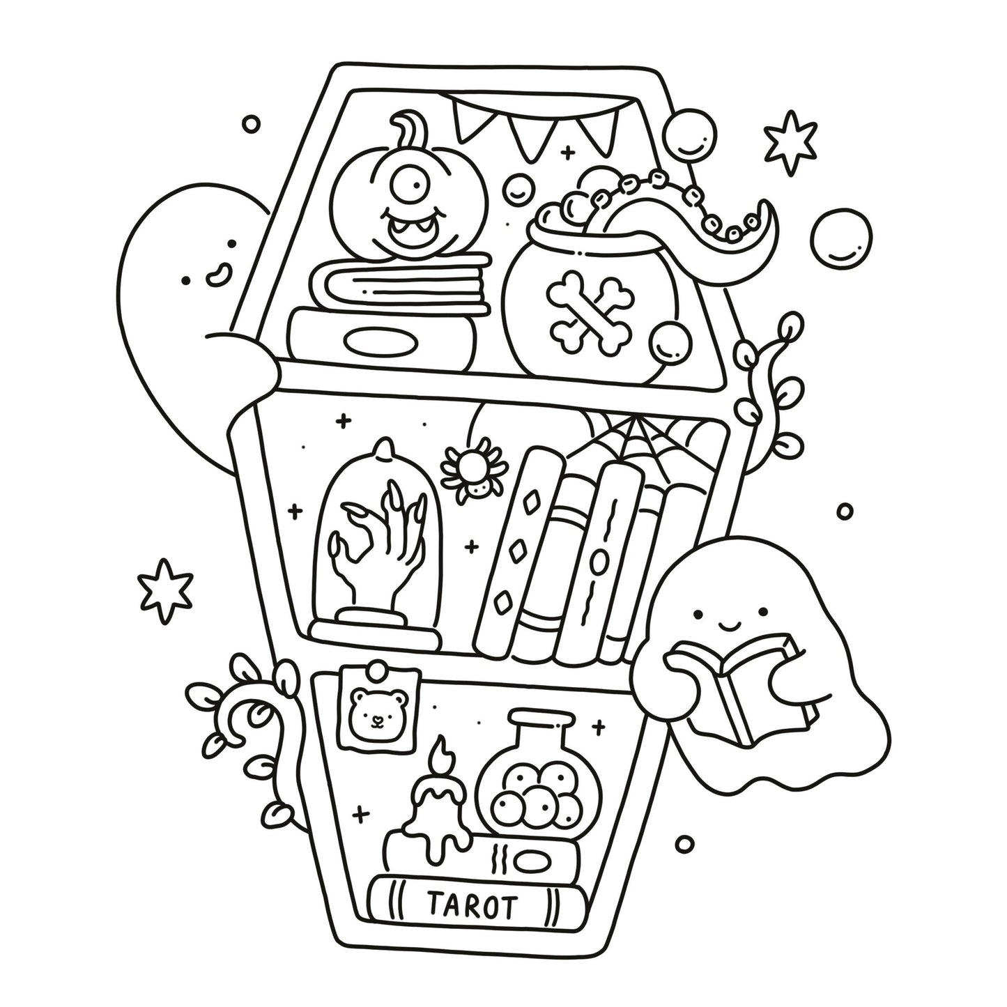 Spooky Fuzzy - cute and creepy coloring book