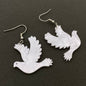 White Acrylic Dove Earrings