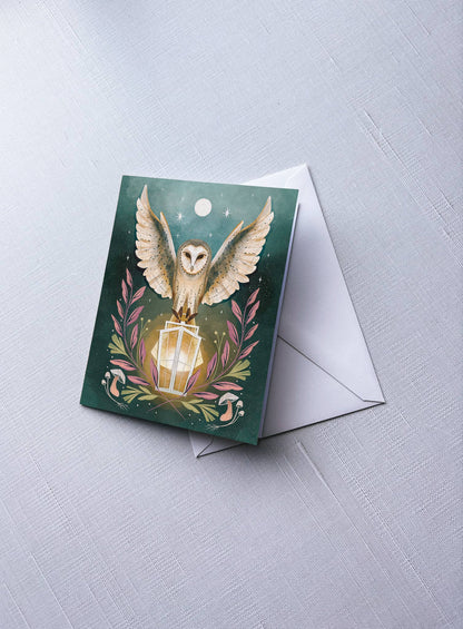 Greeting Card: Night Seer (owl); A2 folded, blank