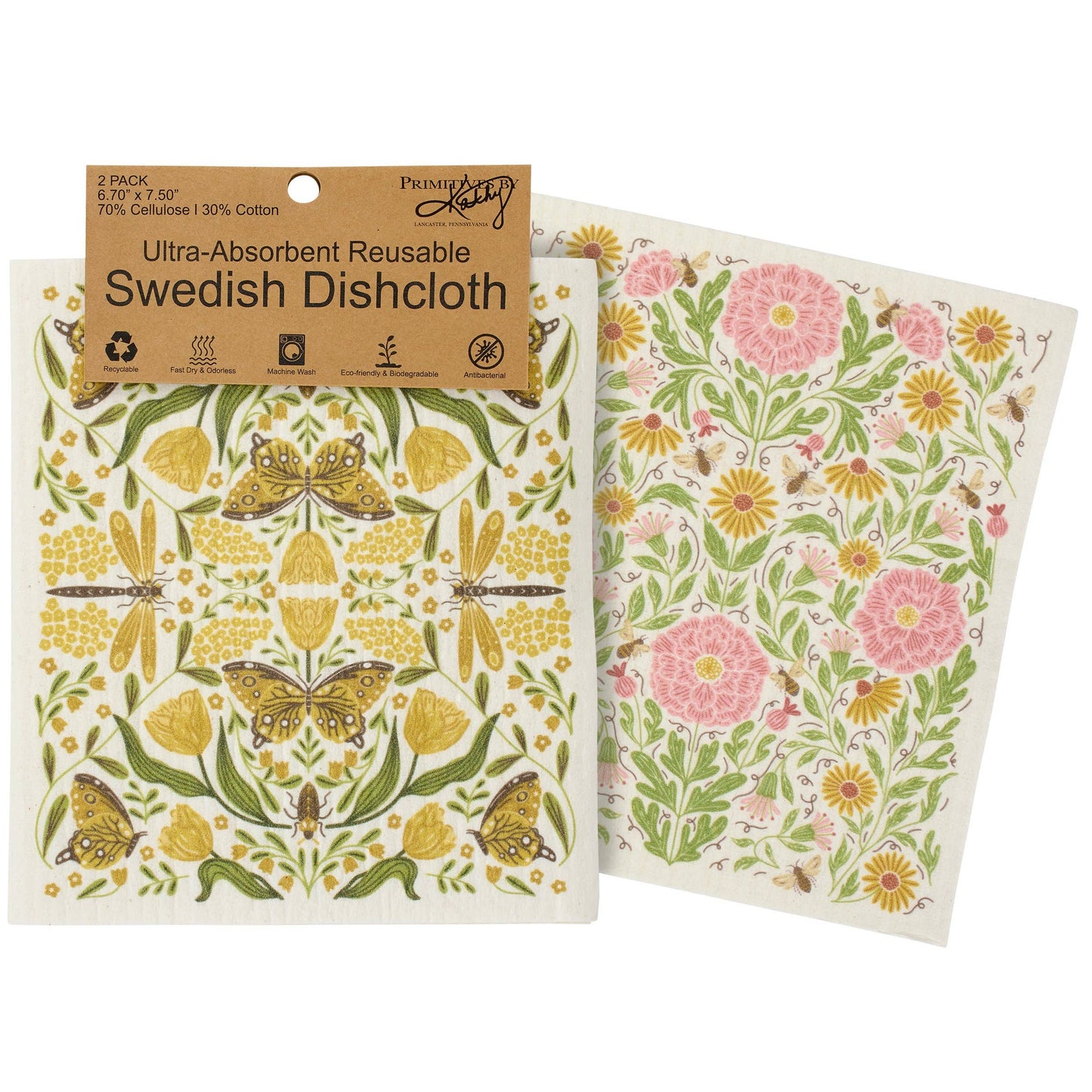 Dragonfly Folk Art Swedish Cloth Set