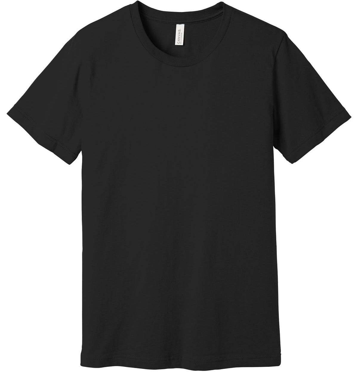 Black t-shirt on a white background