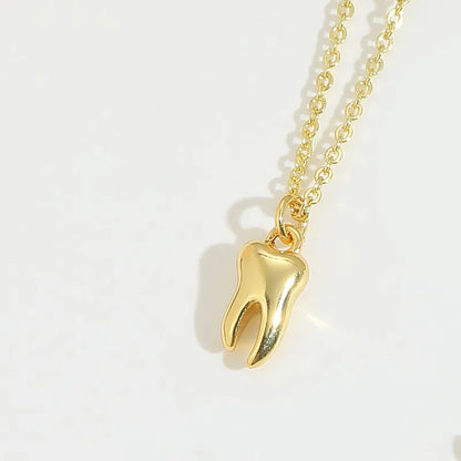 Gold or Silver tone Tooth pendant necklace
