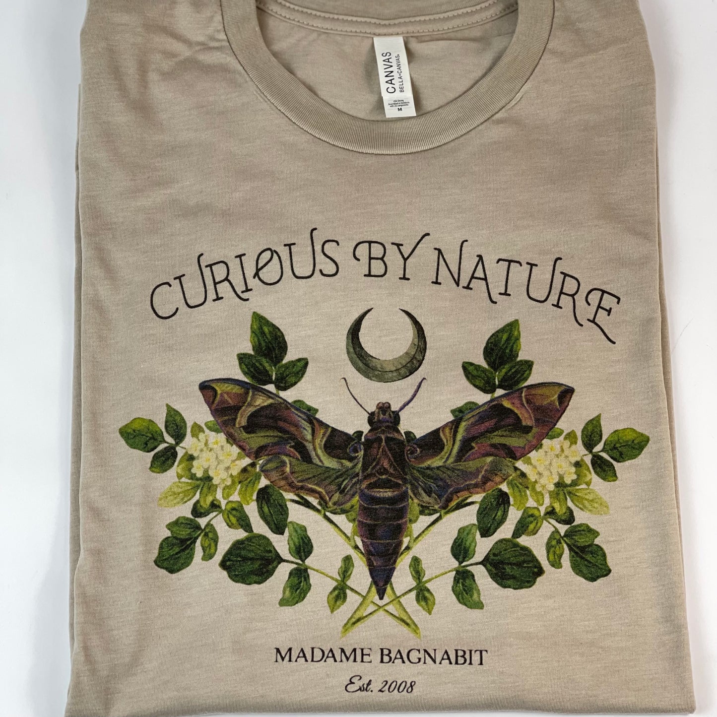 Curious by Nature unisex moth tshirt