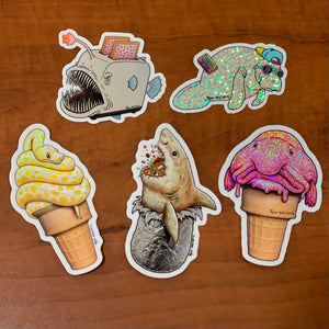 Holographic animal stickers