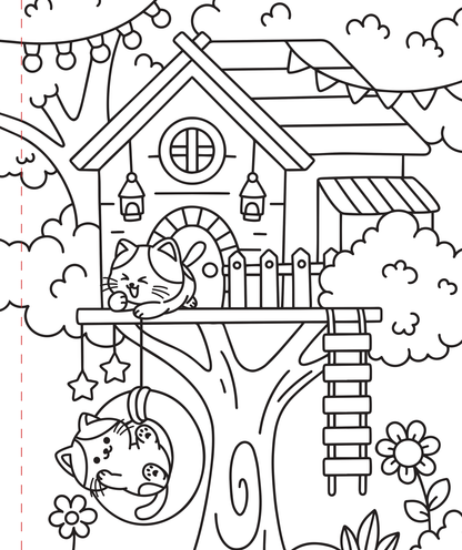 Large Print Coloring Book - Cozy & Comfy