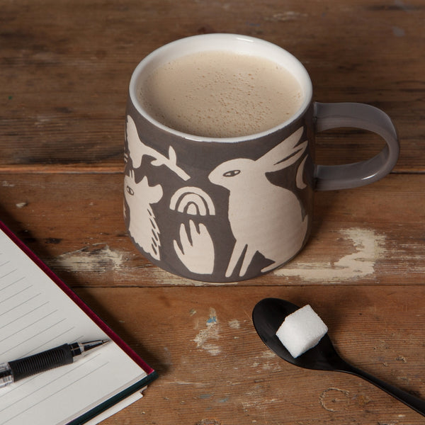 Rabbit Wolf grey imprint mug