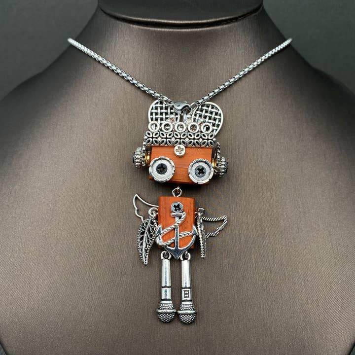 Steampunk Robot pendant necklaces