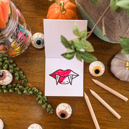 50 Pages Halloween Spooky-theme Mini Coloring Book