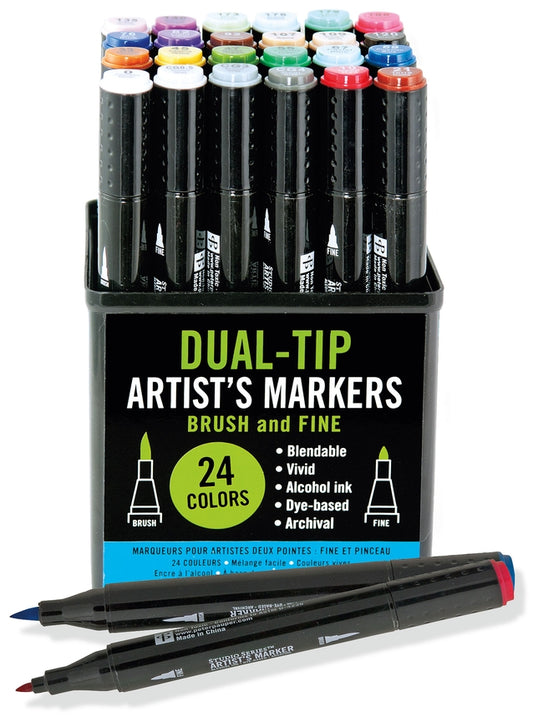 Alcohol markers - dual tip 24 pack