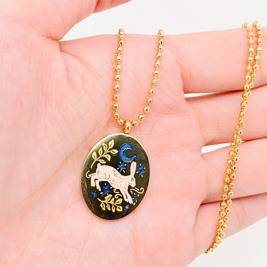 Ostara rabbit necklace