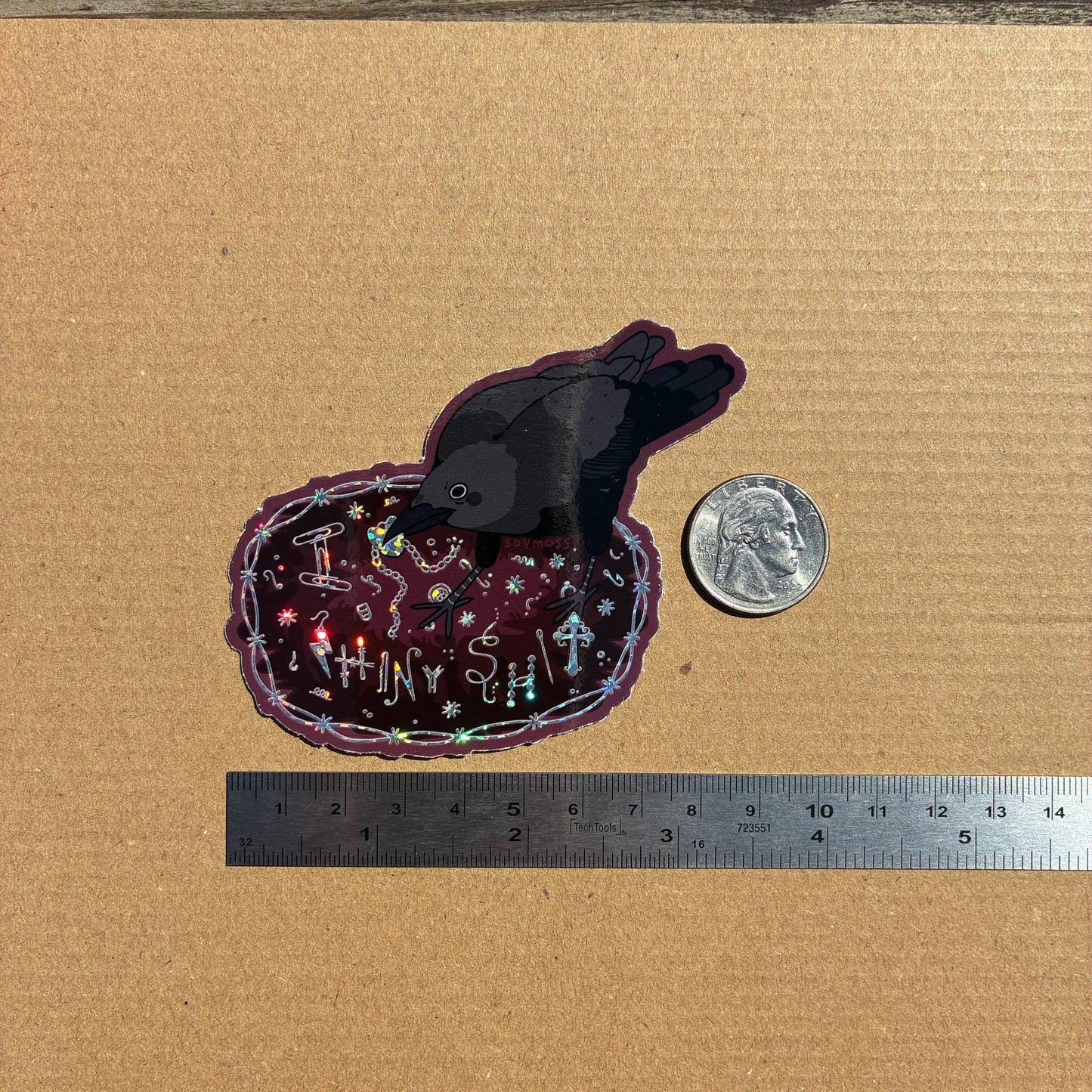 I Love Shiny Sh*t Crow Glitter Sticker